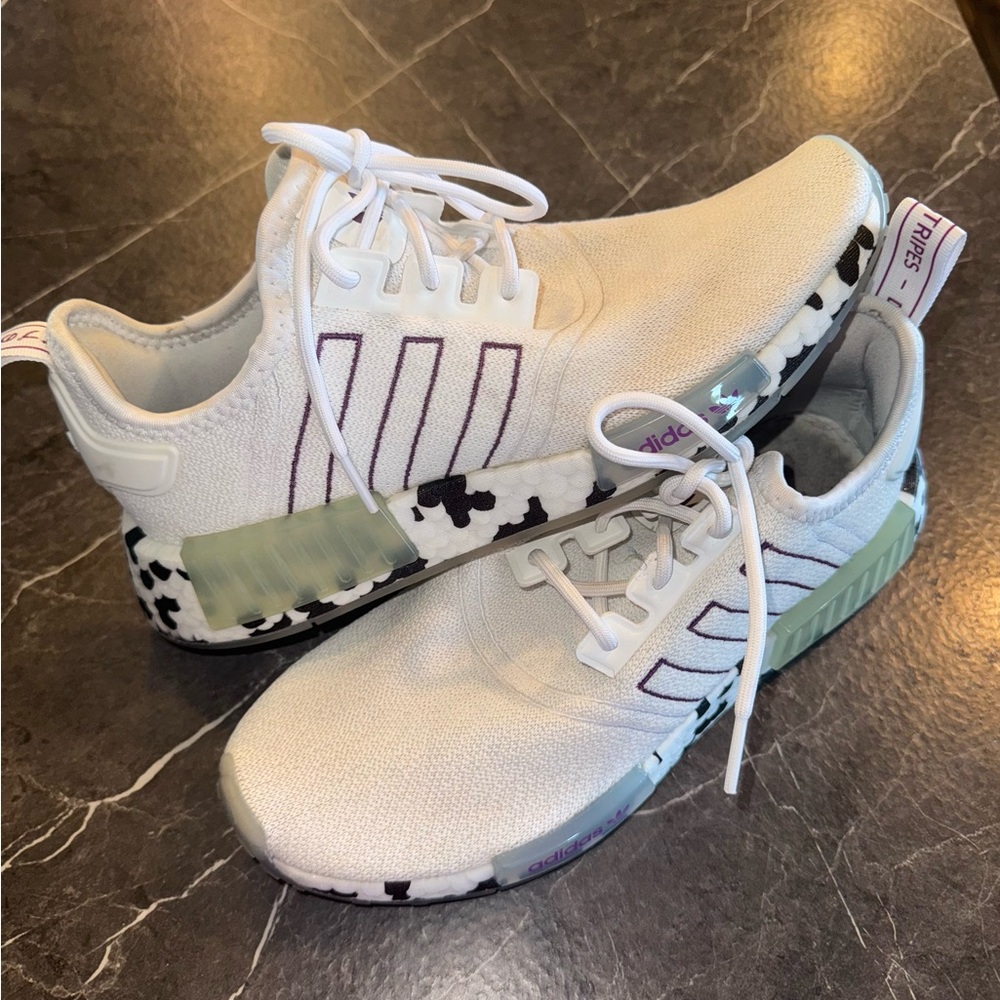 Adidas White and Purple Athletic Shoes